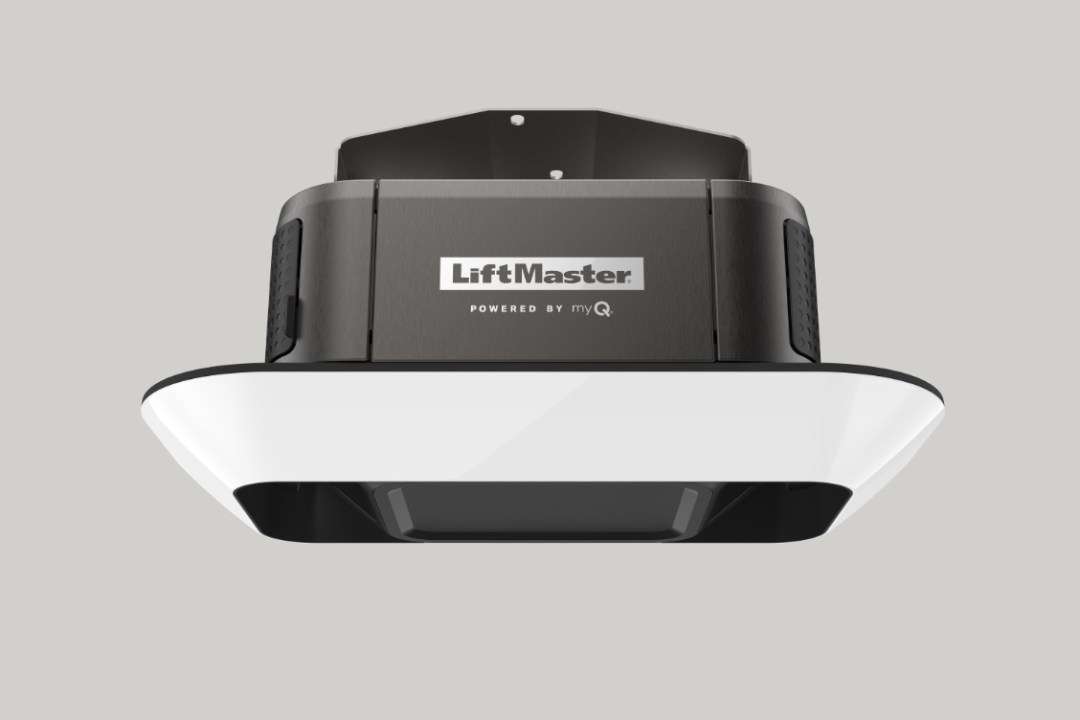 LiftMaster-style garage door opener unit, front view